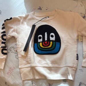 Nununu Cream Sweatshirt with Rainbow Patch